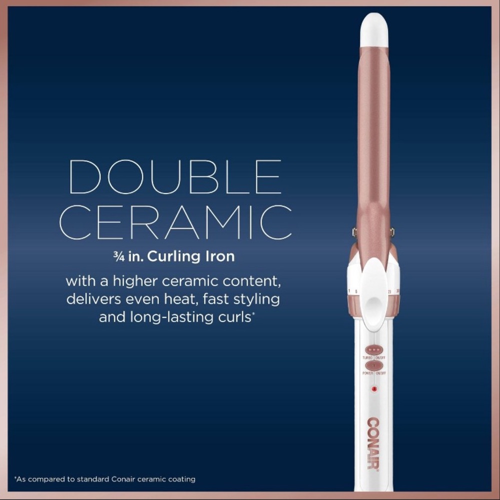 💟Conair Double Ceramic Rose Gold Curling Iron 3/4”💟BUY IT NOW PRICED💟